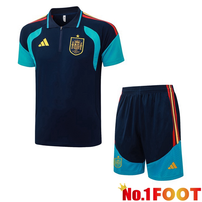 Spain Soccer Polo + Shorts Blue Royal 2026/2027
