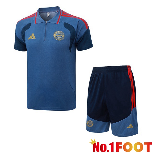 Bayern Munich Soccer Polo + Shorts Blue Royal 2026/2027