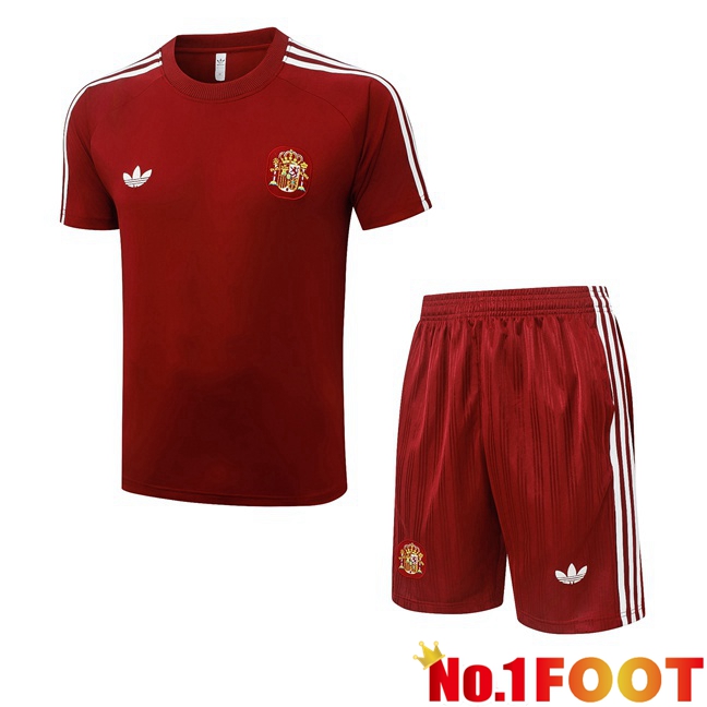 Spain kit Training T Shirt + Shorts Red 2026/2027