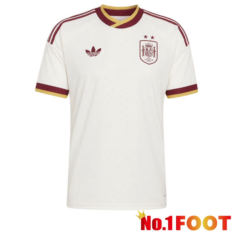 2 Stars Spain Away Soccer Jersey White Soccer World Cup 2026