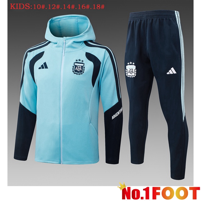 Argentina Kids Training Tracksuit - Training Sweatshirt Hoodie Blue 2026/2027