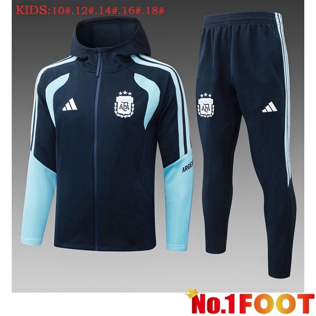 Argentina Kids Training Tracksuit - Training Sweatshirt Hoodie Blue Royal 2026/2027