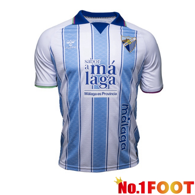 Malaga Home Soccer Jersey Blue White 2026/2027