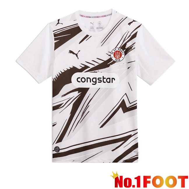 FC St. Pauli Away Soccer Jersey White Brown 2026/2027