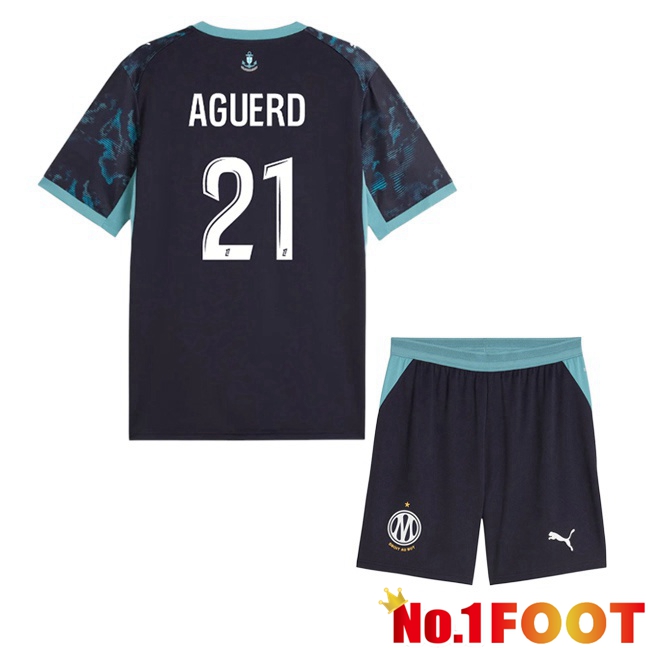 Marseille OM (Aguerd 21) Kids Away Soccer Jersey Blue Royal 2026/2027