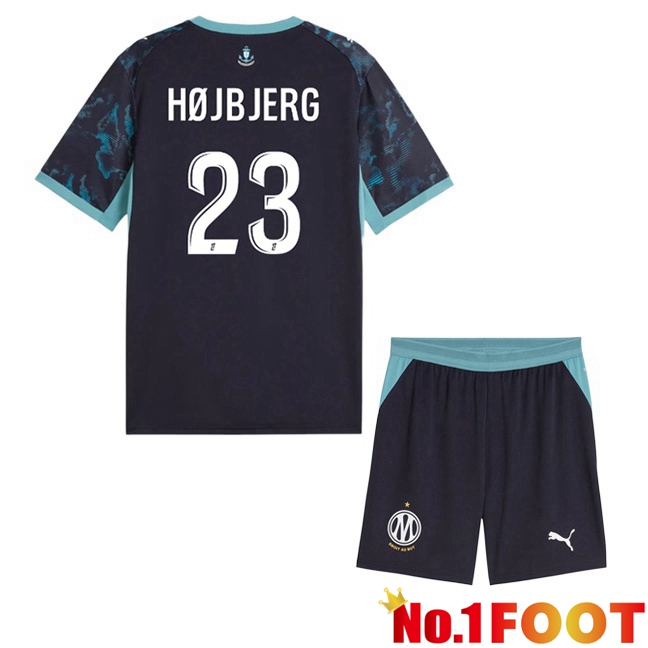 Marseille OM (Højbjerg 23) Kids Away Soccer Jersey Blue Royal 2026/2027
