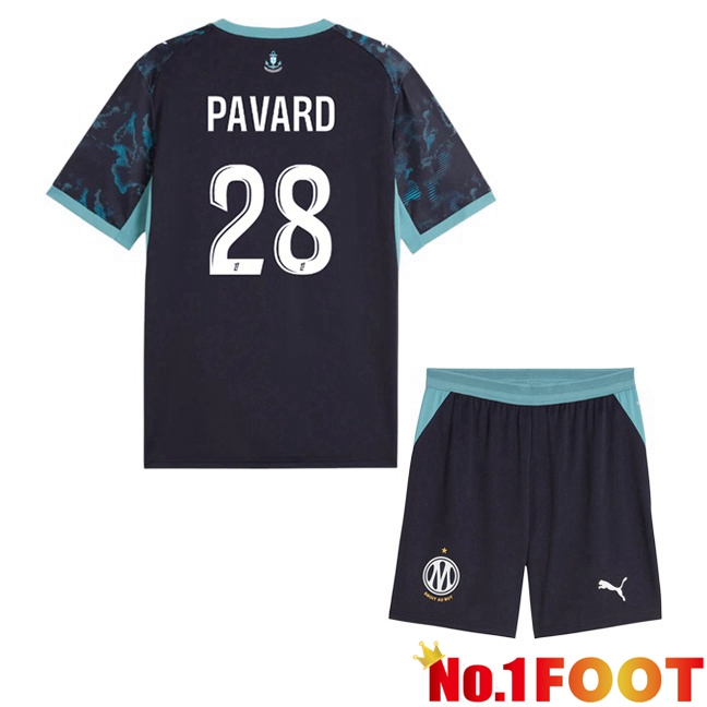 Marseille OM (Pavard 28) Kids Away Soccer Jersey Blue Royal 2026/2027