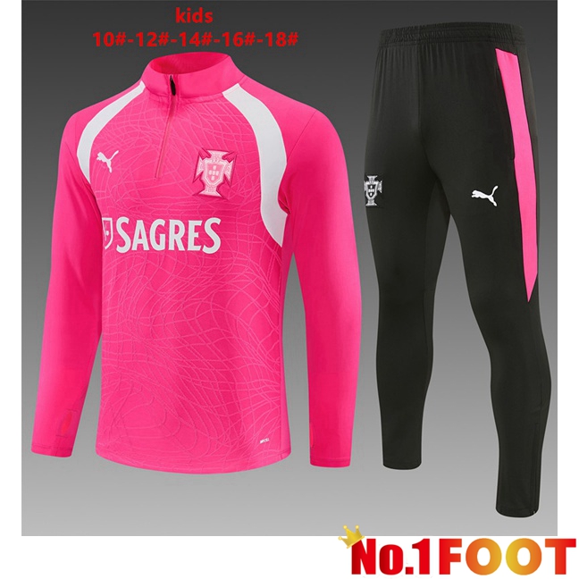 Portugal Kids kit Training Tracksuit Pink 2026/2027