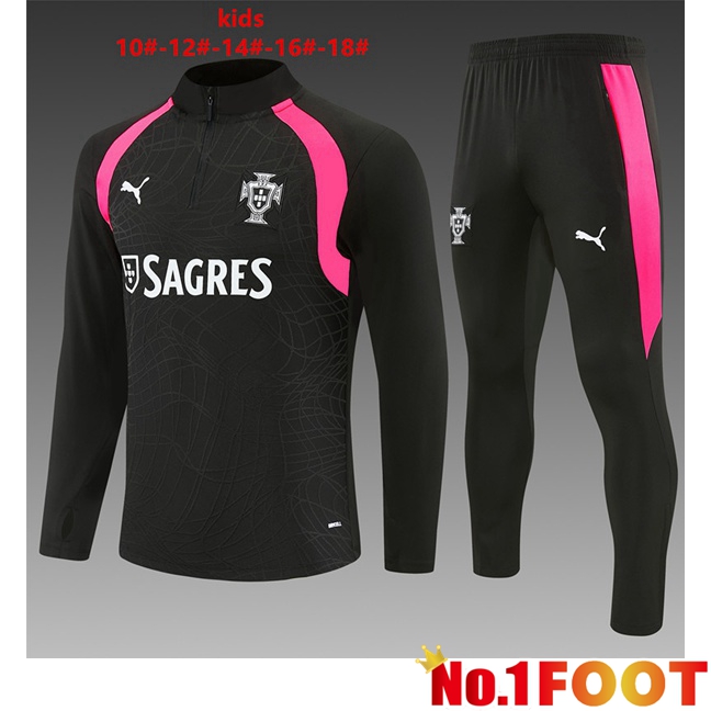 Portugal Kids kit Training Tracksuit Black 2026/2027