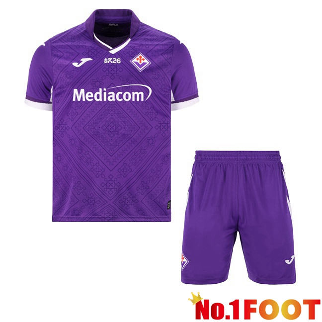 ACF Fiorentina Kids Home Soccer Jersey Purple 2026/2027