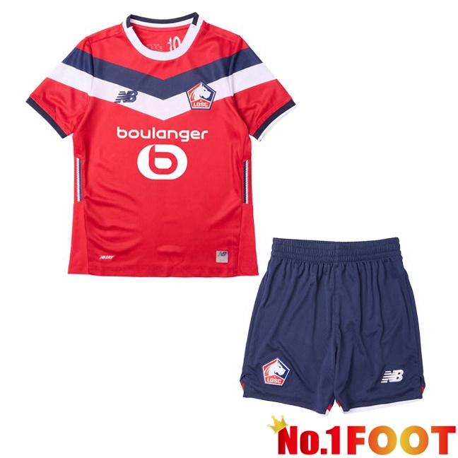 Lille OSC Kids Home Soccer Jersey Red 2026/2027