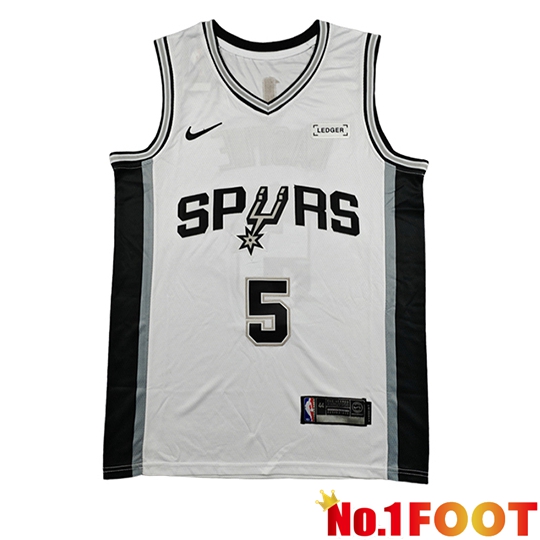 San Antonio Spurs Soccer Jersey (CASTLE #5) 2026/27 White/Black