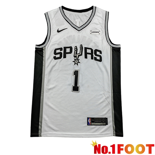 San Antonio Spurs Soccer Jersey (WEMBANYAMA #1) 2026/27 White/Black
