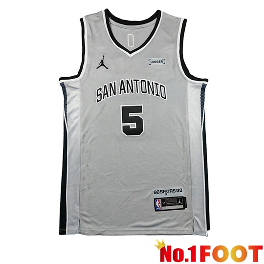 San Antonio Spurs Soccer Jersey (CASTLE #5) 2026/27 Grey/Black