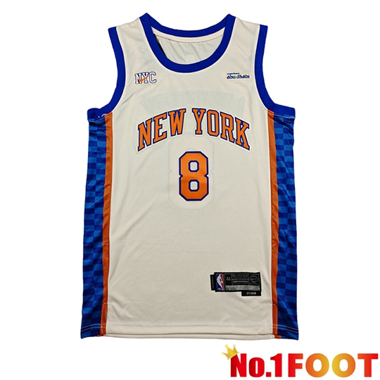 New York Knicks Soccer Jersey (ANUNOBY #8) 2026/27 White/Blue/Orange