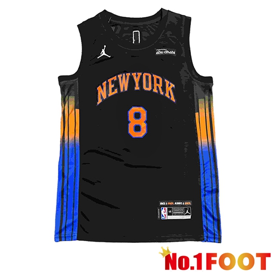 New York Knicks Soccer Jersey (ANUNOBY #8) 2026/27 Black/Blue/Orange