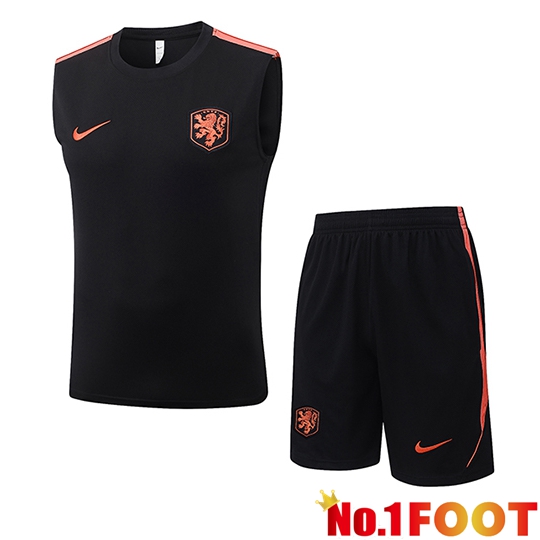 Netherlands kit Soccer Vests Black/Orange 2026/2027