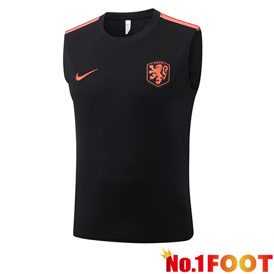 Netherlands Soccer Vests Black/Orange 2026/2027