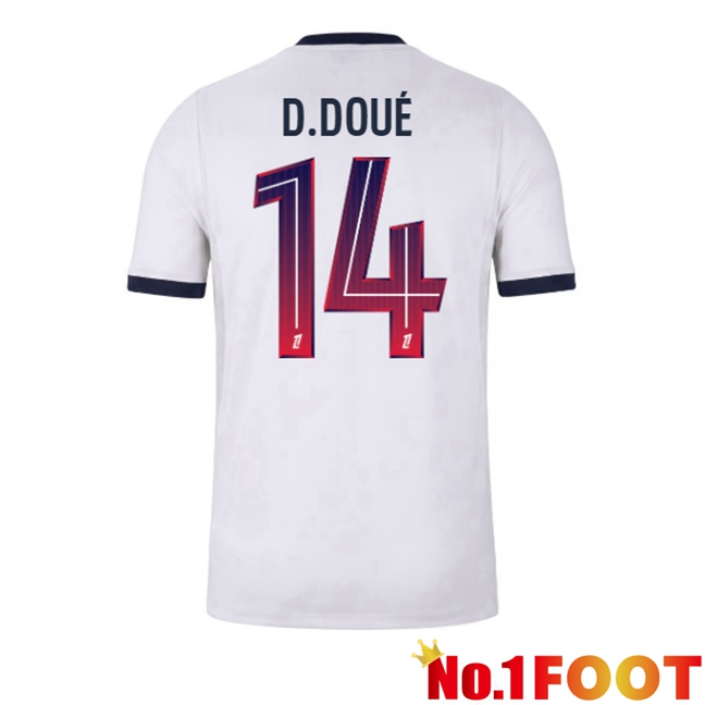 Paris PSG (D.Doué 14) Away Soccer Jersey White 2026/2027