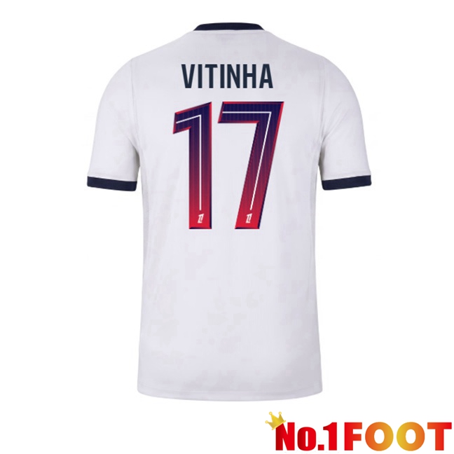 Paris PSG (Vitinha 17) Away Soccer Jersey White 2026/2027