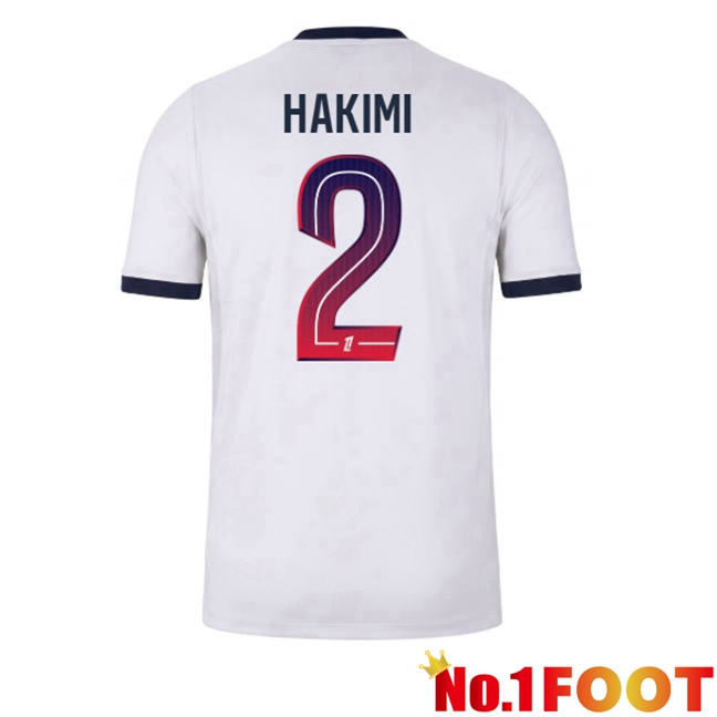 Paris PSG (Hakimi 2) Away Soccer Jersey White 2026/2027