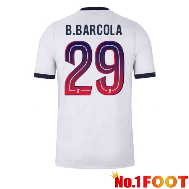 Paris PSG (B.Barcola 29) Away Soccer Jersey White 2026/2027