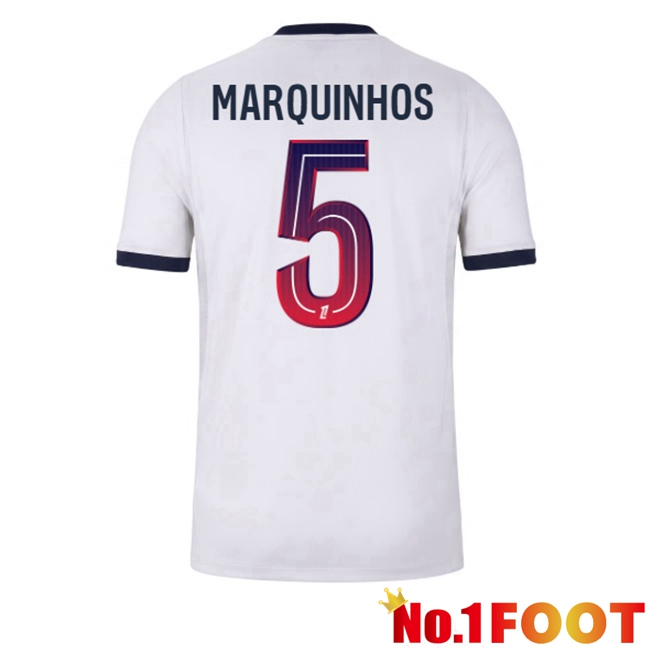 Paris PSG (Marquinhos 5) Away Soccer Jersey White 2026/2027