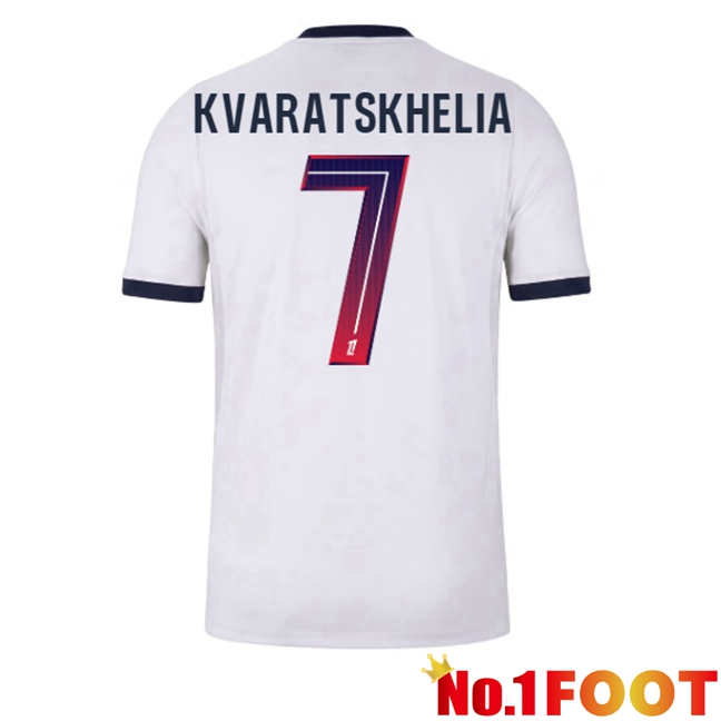 Paris PSG (Kvaratskhelia 7) Away Soccer Jersey White 2026/2027