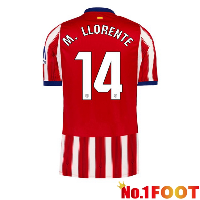 Atletico Madrid (M. LLORENTE 14) Home Soccer Jersey Red 2026/2027