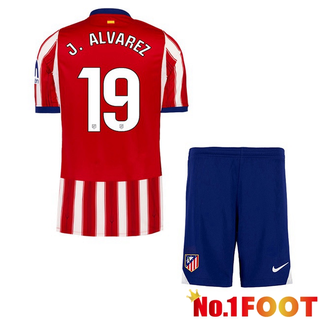 Atletico Madrid (J. ALVAREZ 19) Kids Home Soccer Jersey Red 2026/2027