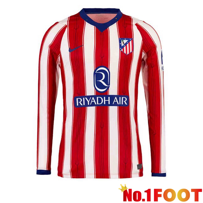 Atletico Madrid Home Soccer Jersey Long sleeve Red 2026/2027