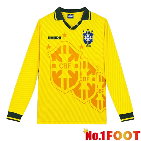 Brazil Retro Home Soccer Jersey Long sleeve 1993/1994