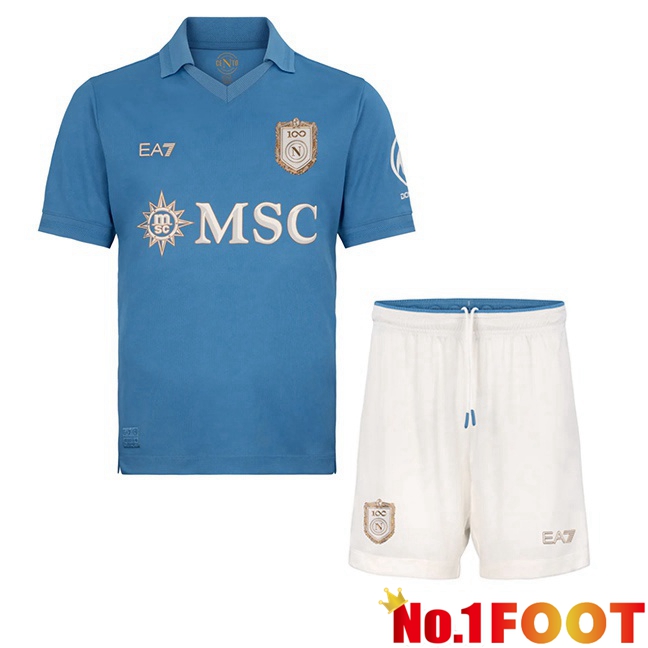 SSC Napoli Kids Home Soccer Jersey Blue 2026/2027