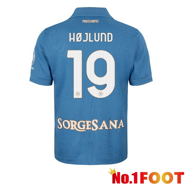 SSC Napoli (Rasmus Højlund 19) Home Soccer Jersey Blue 2026/2027