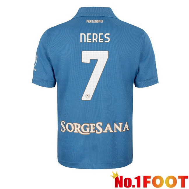 SSC Napoli (David Neres 7) Home Soccer Jersey Blue 2026/2027