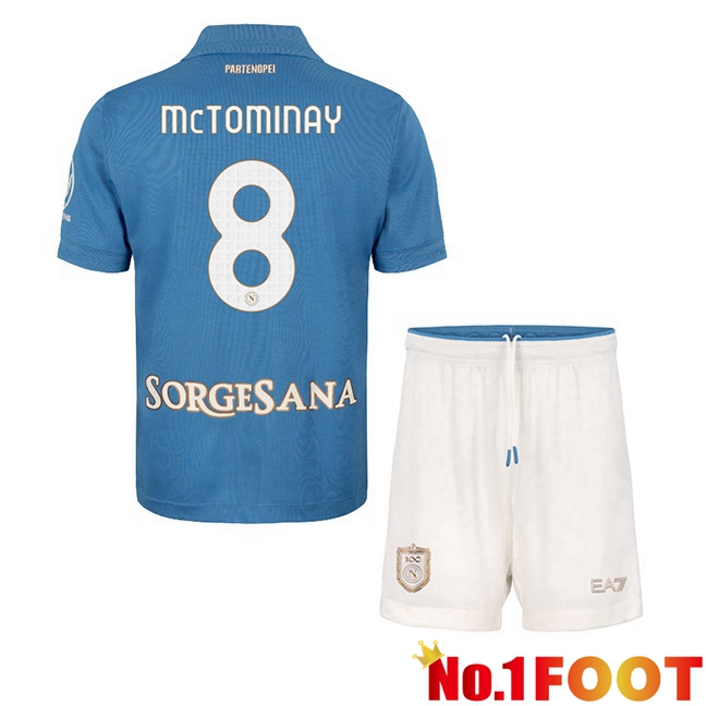 SSC Napoli (Scott McTominay 8) Kids Home Soccer Jersey Blue 2026/2027