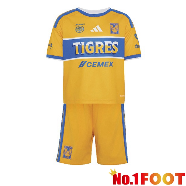 Tigres UANL Kids Home Soccer Jersey Yellow 2026/2027