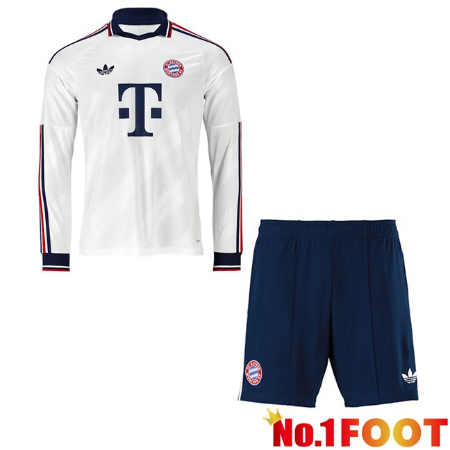 Bayern Munich Kids Away Soccer Jersey Long sleeve White 2026/2027
