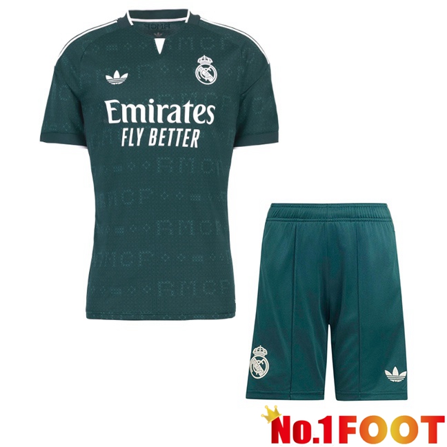 Real Madrid Kids Away Soccer Jersey Green 2026/2027