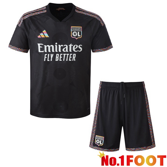 lyon OL Kids Third Soccer Jersey Black 2026/2027