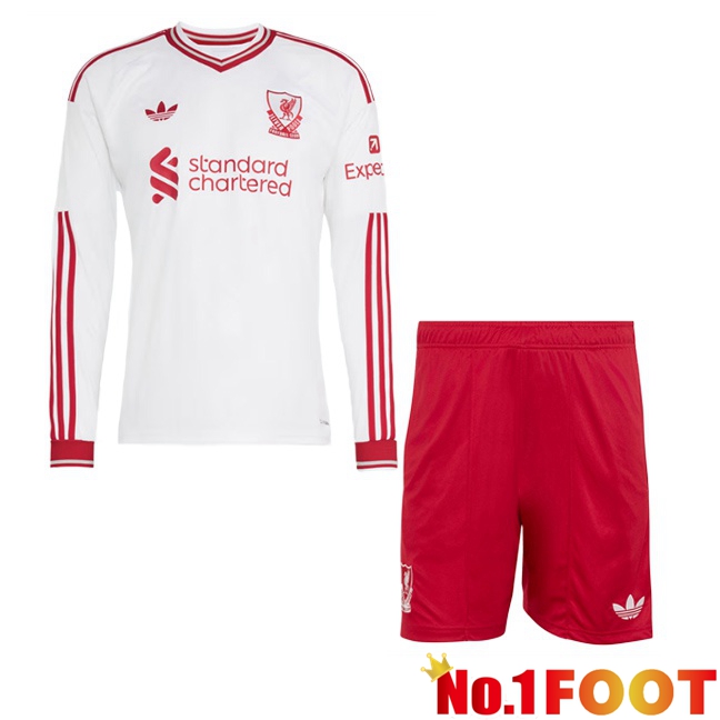 FC Liverpool Kids Away Soccer Jersey Long sleeve White 2026/2027