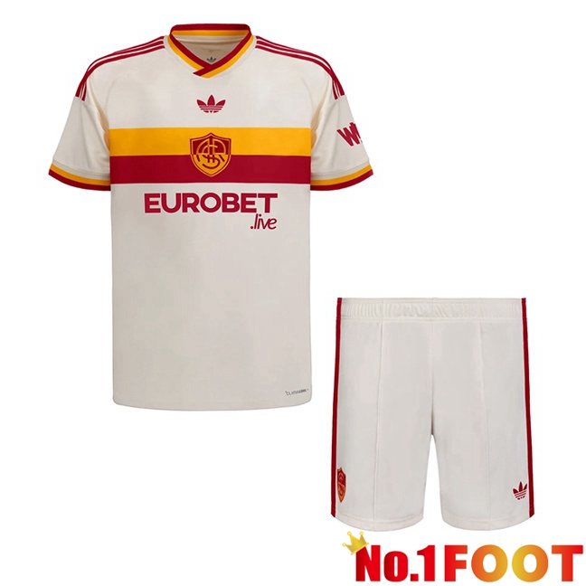 AS Rome Kids Away Soccer Jersey White 2026/2027