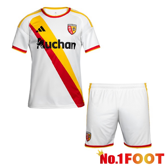 RC Lens Kids Third Soccer Jersey White 2026/2027
