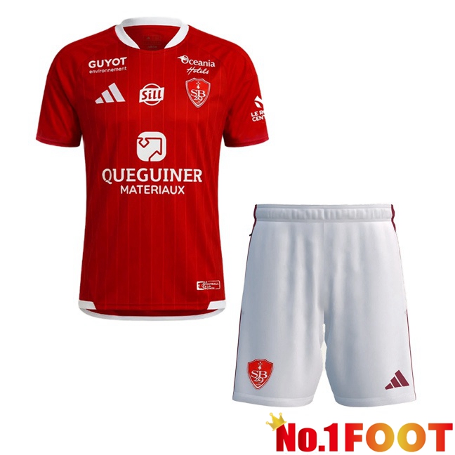 Stade Brestois Kids Home Soccer Jersey Red 2026/2027