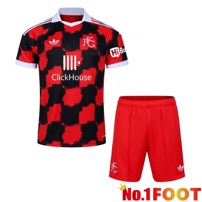 Fulham FC Kids Away Soccer Jersey Red Black 2026/2027
