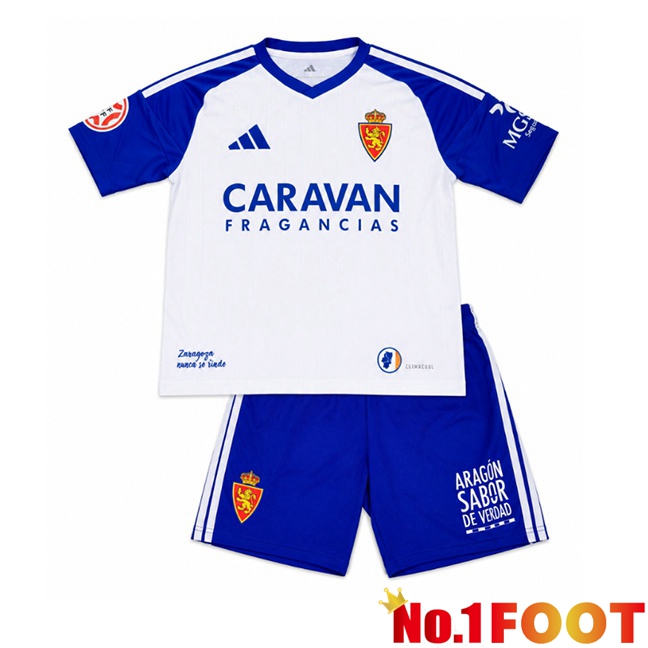 Real Zaragoza Kids Home Soccer Jersey White 2026/2027