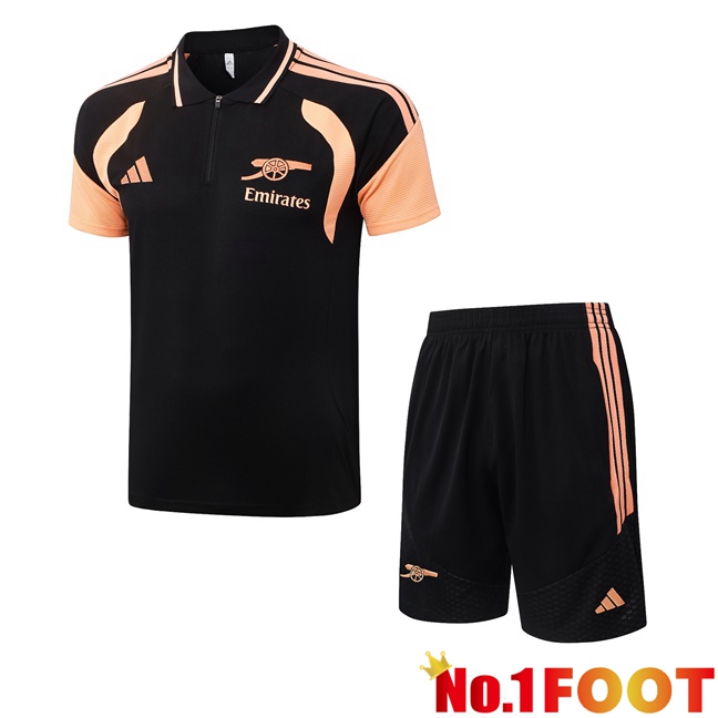 Arsenal Soccer Polo + Shorts Black 2026/2027