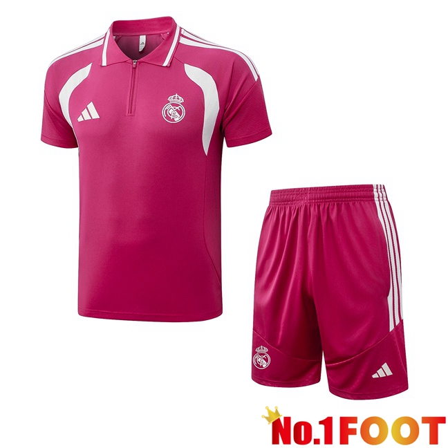 Real Madrid Soccer Polo + Shorts Pink 2026/2027