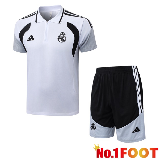 Real Madrid Soccer Polo + Shorts White 2026/2027