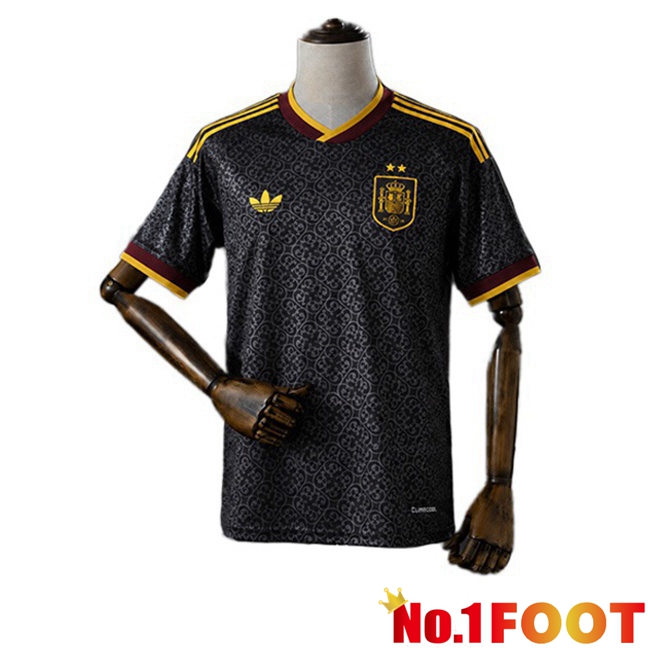 2 Stars Spain Soccer Jersey Special Edition Black Soccer World Cup 2026